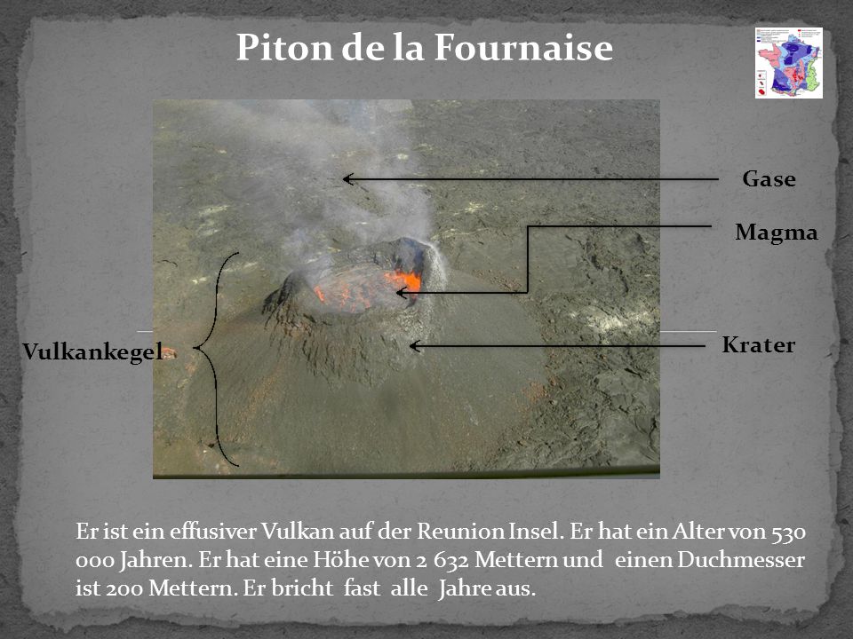 Piton de la Fournaise Gase Magma Krater Vulkankegel