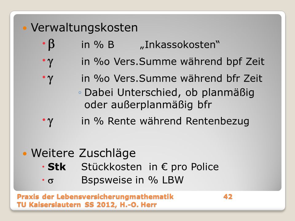 in % B „Inkassokosten  in %o Vers.Summe während bpf Zeit