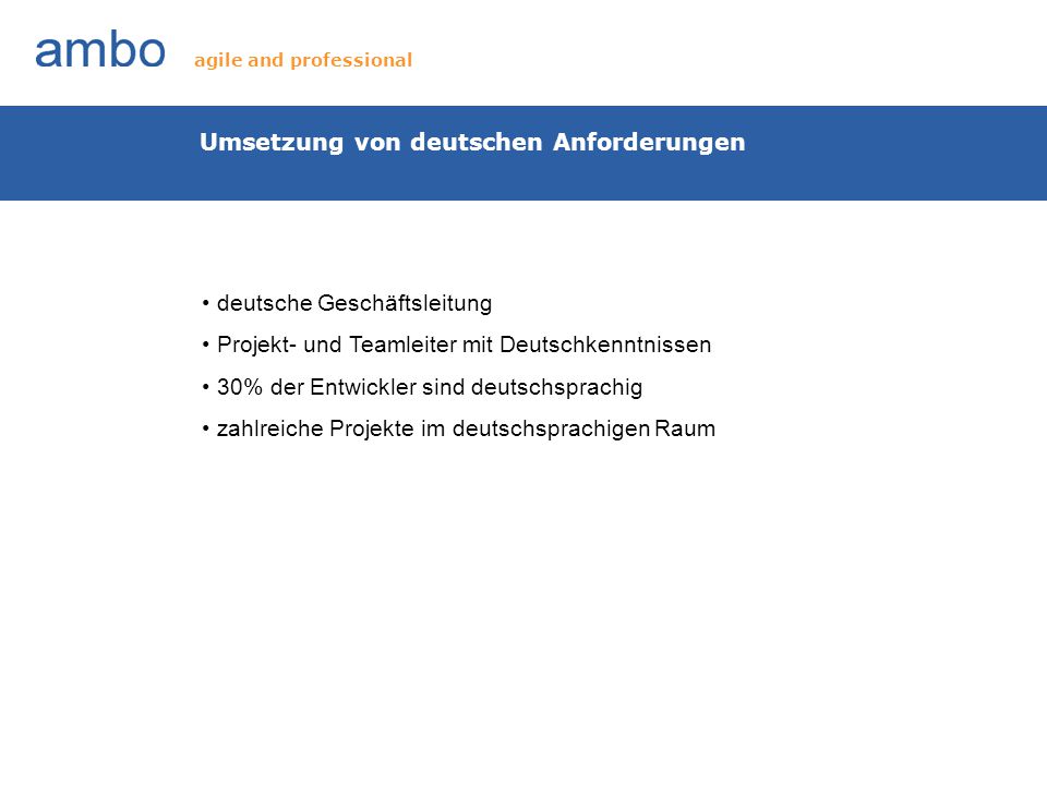 Umsetzung von deutschen Anforderungen