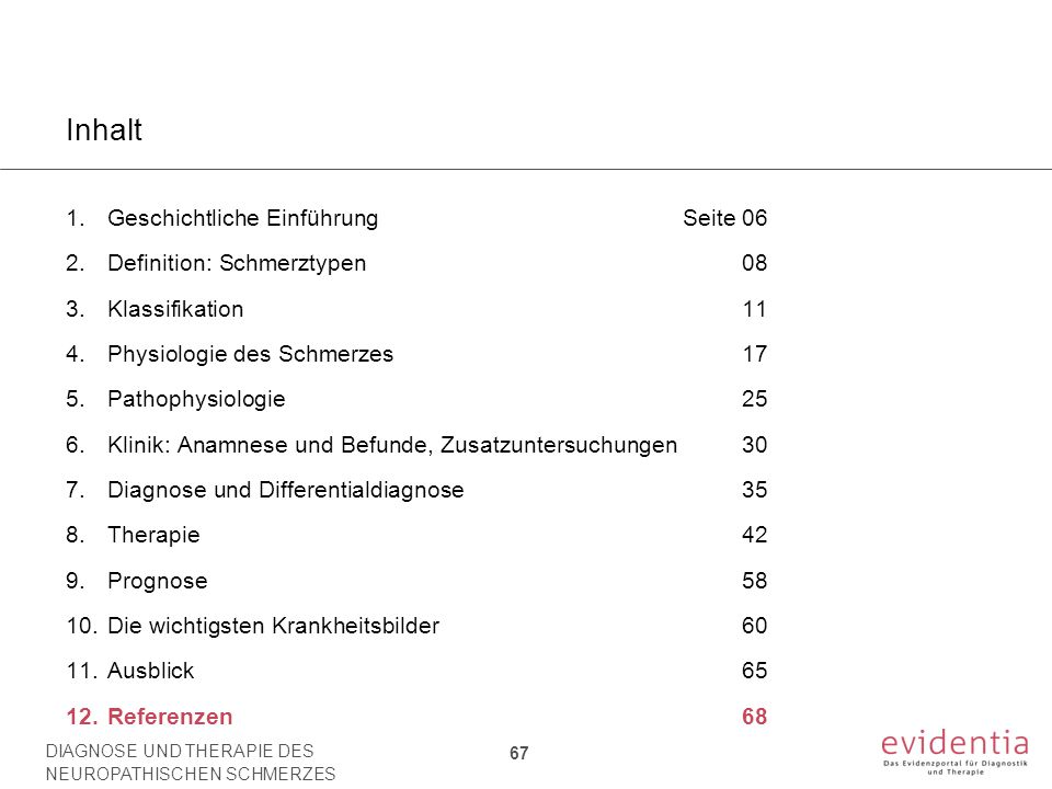 Inhalt Geschichtliche Einführung Seite 06 Definition: Schmerztypen 08