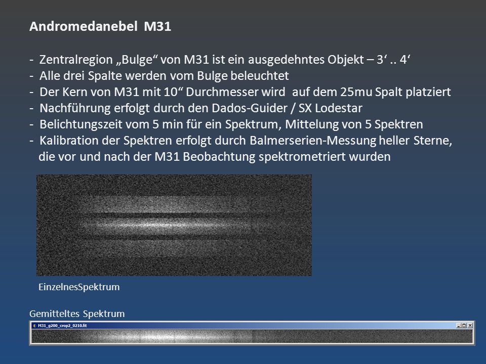Andromedanebel M31 - Zentralregion „Bulge von M31 ist ein ausgedehntes Objekt – 3‘ ..