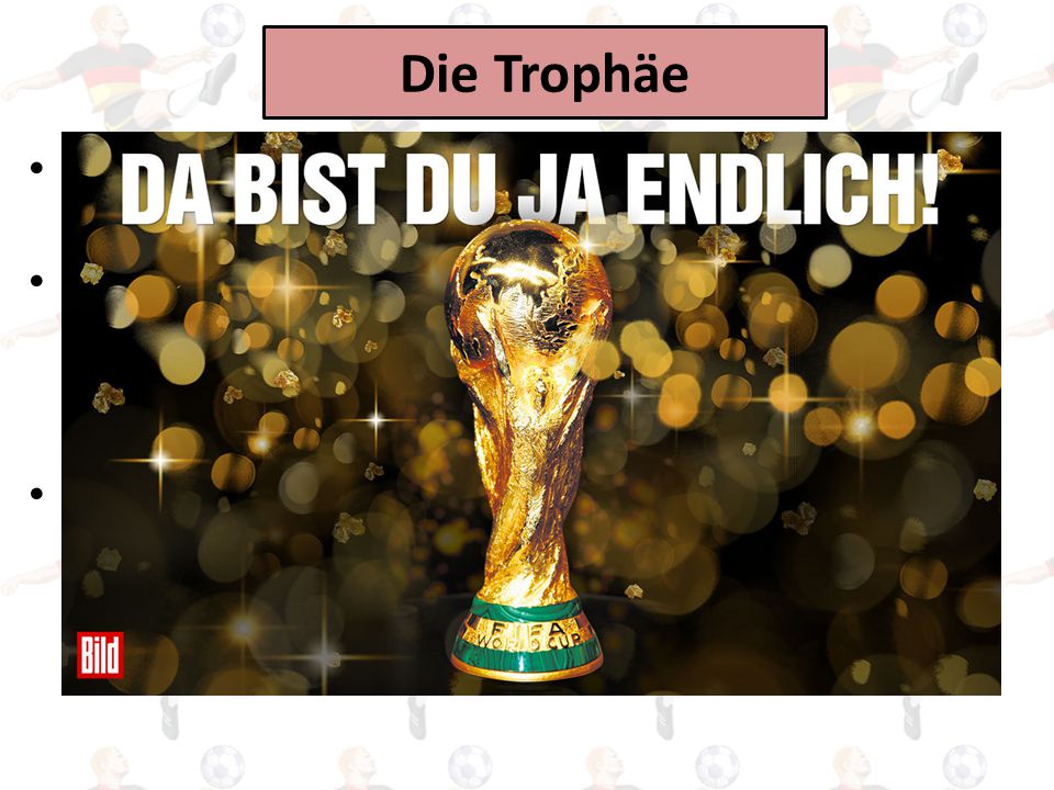 Die Trophäe Der Fußball-Weltmeister bekommt den FIFA WM-Pokal.