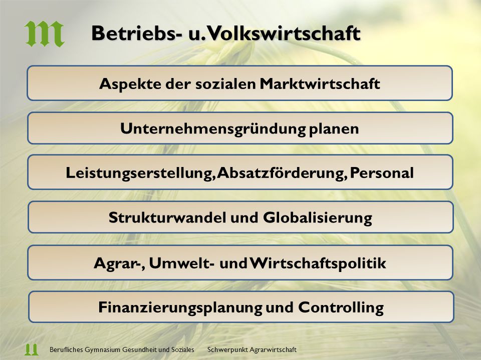 Betriebs- u. Volkswirtschaft