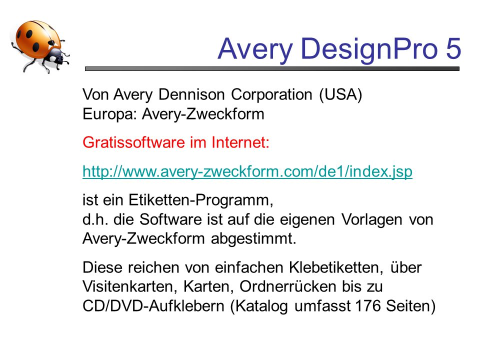 Avery DesignPro 5 Von Avery Dennison Corporation (USA)