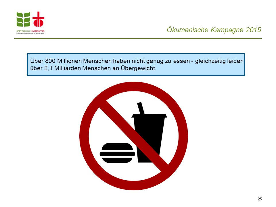 Über 800 Millionen Menschen haben nicht genug zu essen - gleichzeitig leiden über 2,1 Milliarden Menschen an Übergewicht.