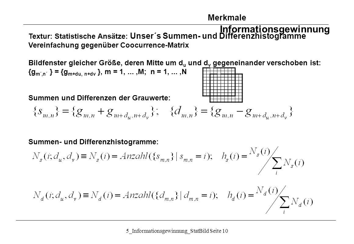 Merkmale Informationsgewinnung
