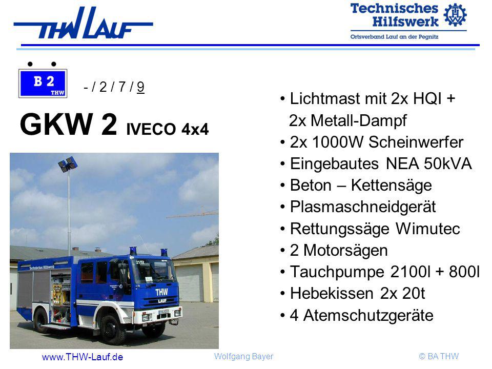 GKW 2 IVECO 4x4 Lichtmast mit 2x HQI + 2x Metall-Dampf