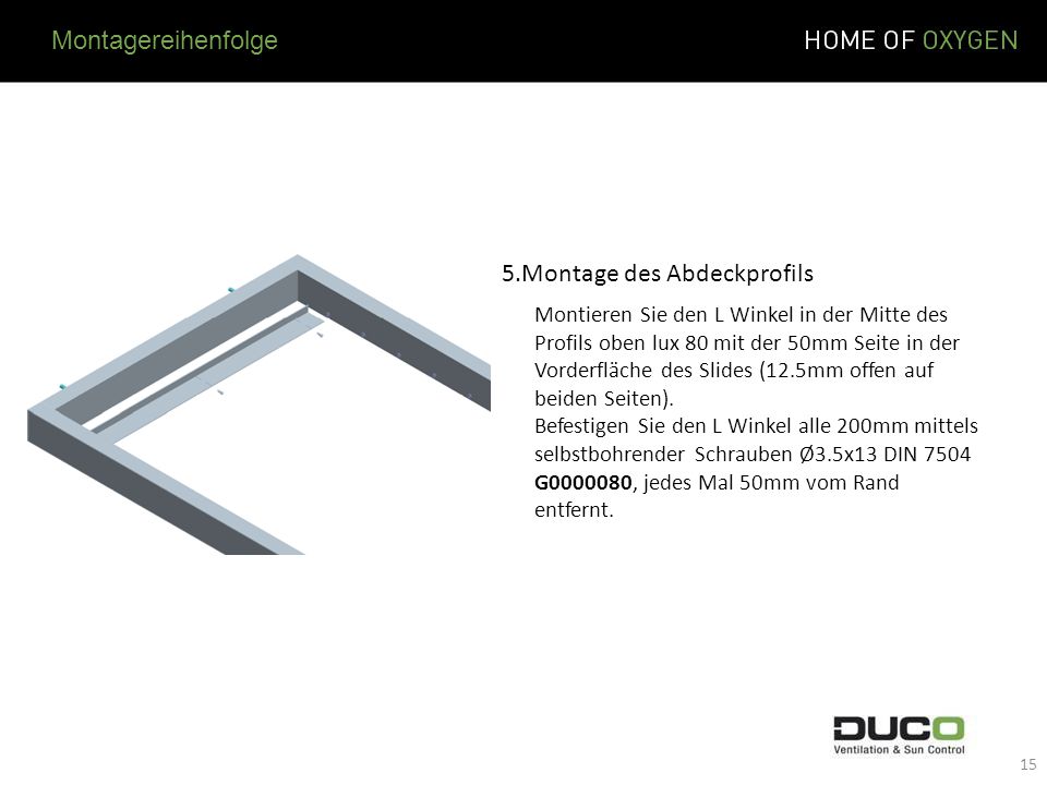 5.Montage des Abdeckprofils