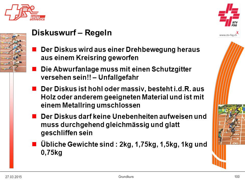 Diskuswurf – Regeln Der Diskus wird aus einer Drehbewegung heraus aus einem Kreisring geworfen.