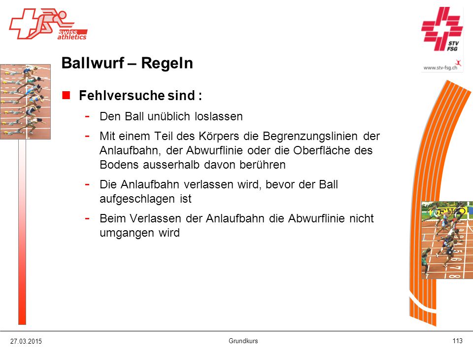 Ballwurf – Regeln Fehlversuche sind : Den Ball unüblich loslassen