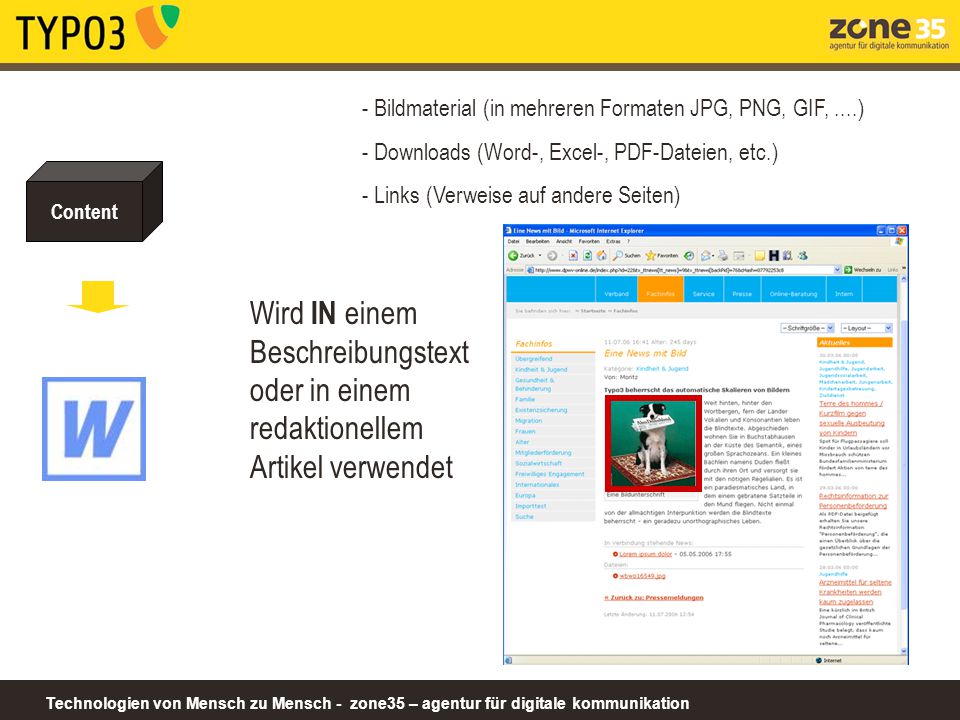 Bildmaterial (in mehreren Formaten JPG, PNG, GIF, ....)