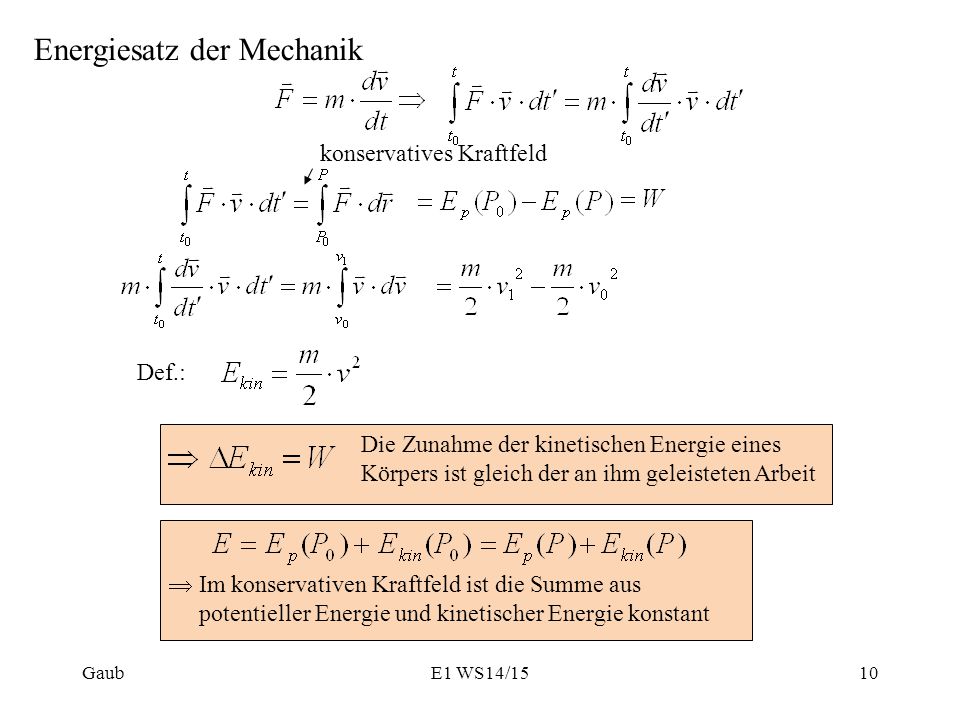 Energiesatz der Mechanik