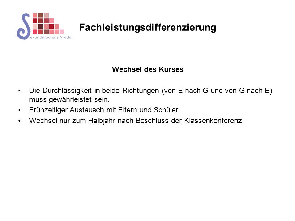 Fachleistungsdifferenzierung
