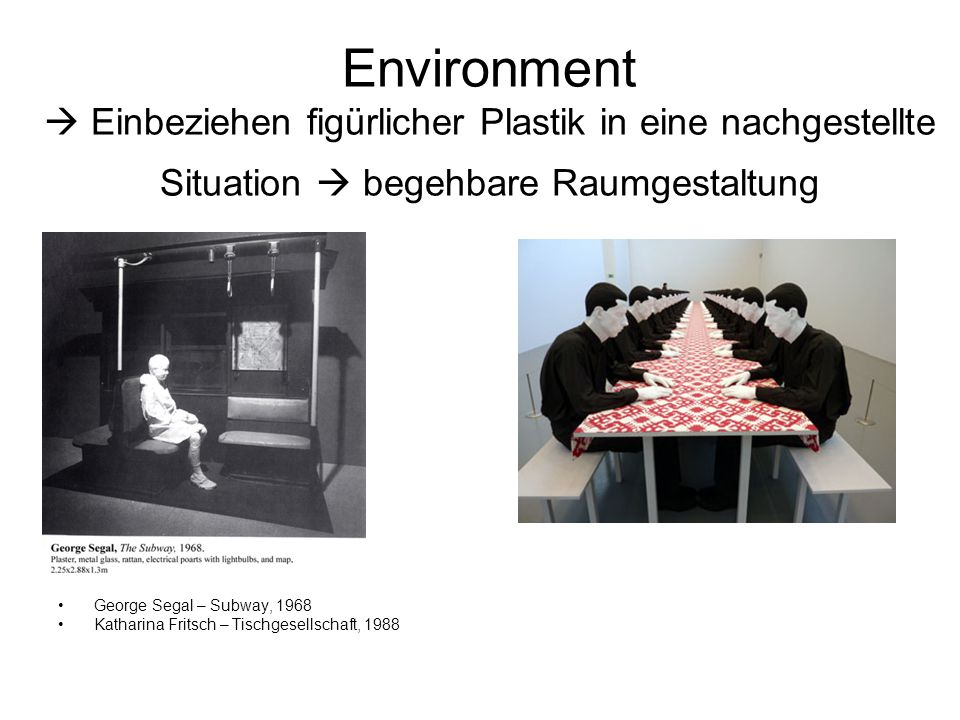 Environment  Einbeziehen figürlicher Plastik in eine nachgestellte Situation  begehbare Raumgestaltung