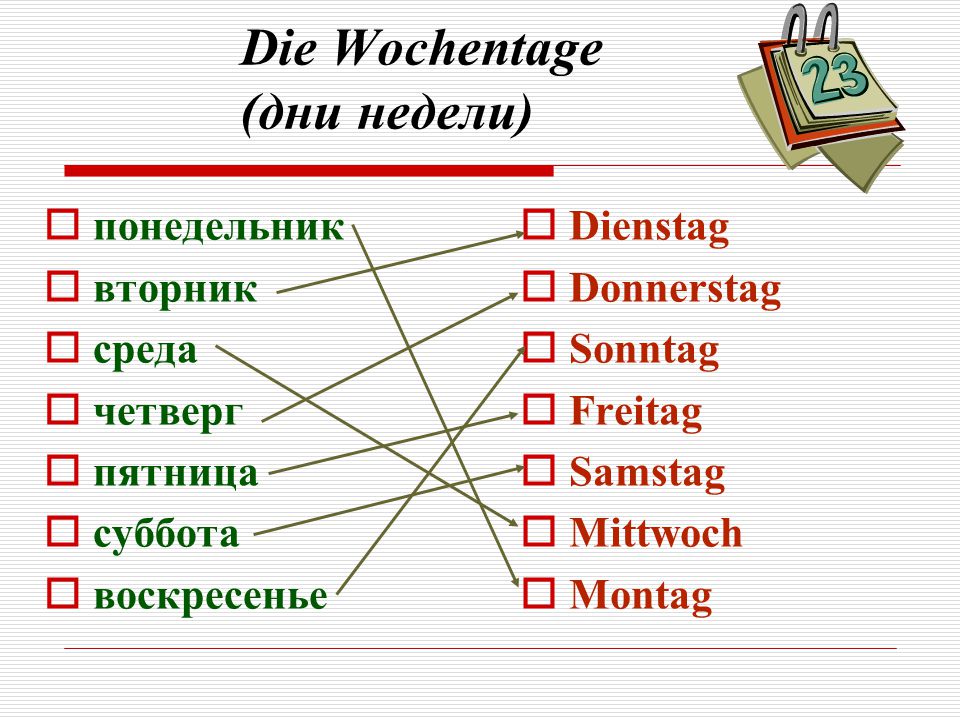 Wochentage Lied