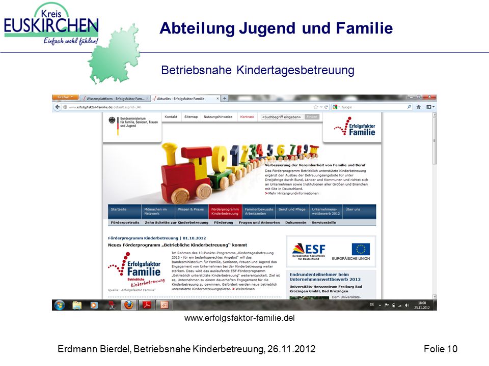 Erdmann Bierdel, Betriebsnahe Kinderbetreuung,