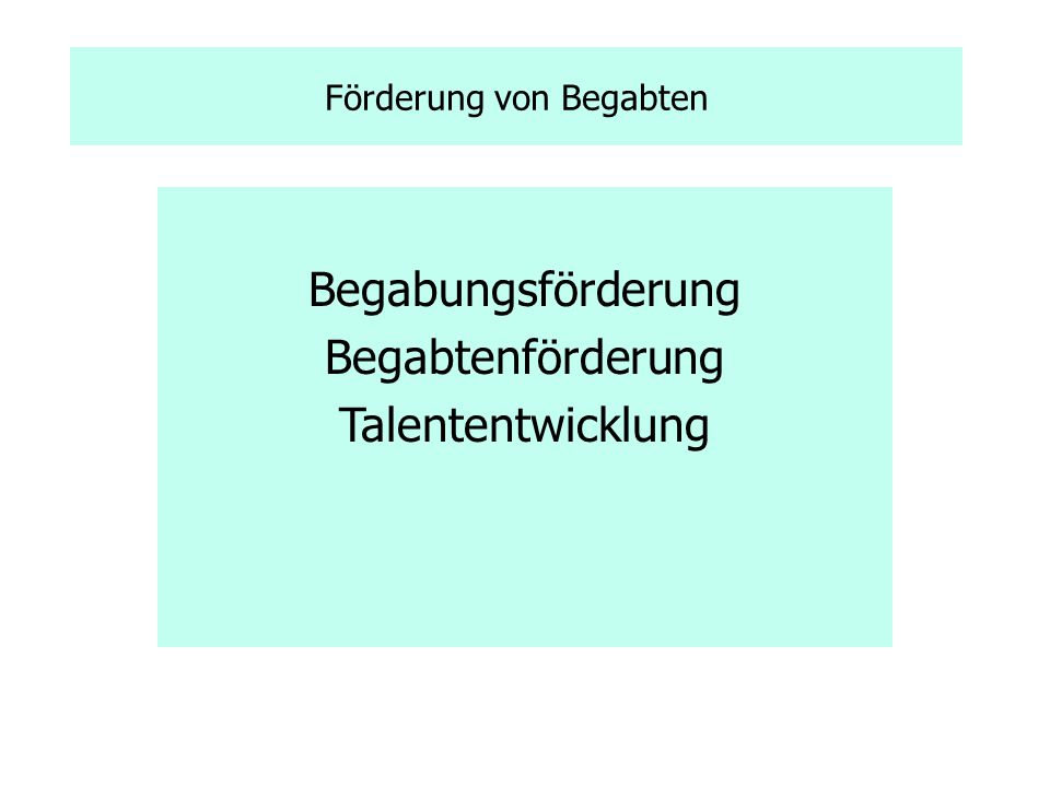 Förderung von Begabten