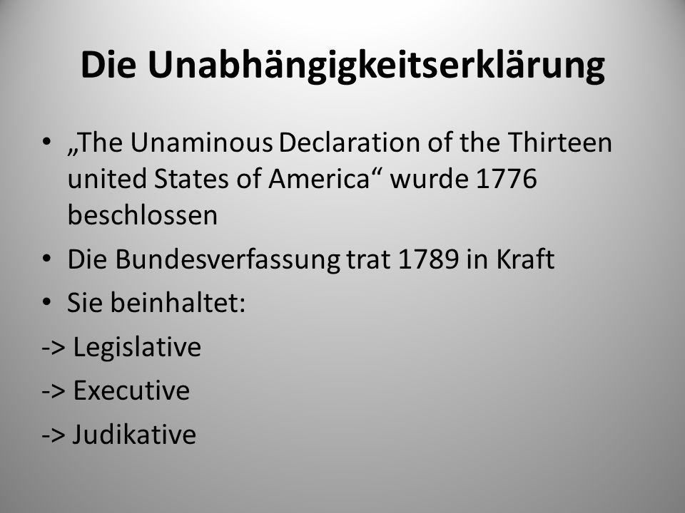 Die Unabhängigkeitserklärung