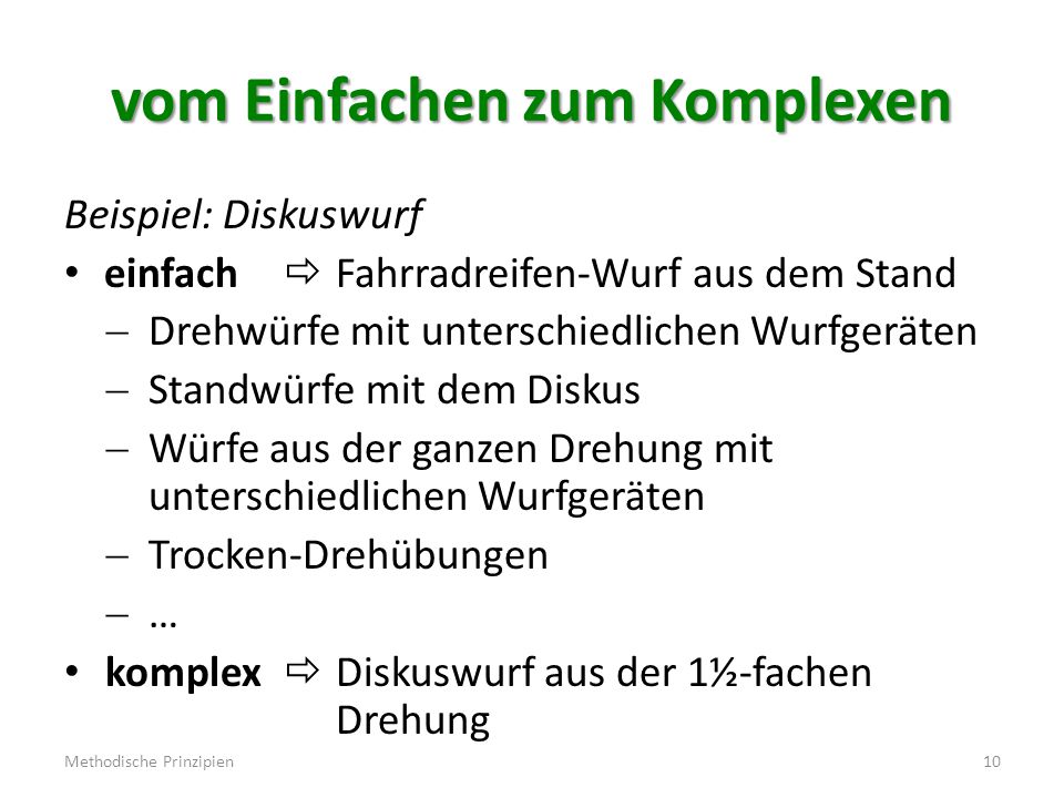 vom Einfachen zum Komplexen