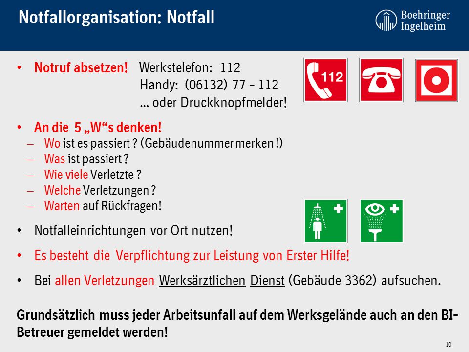 Notfallorganisation: Notfall