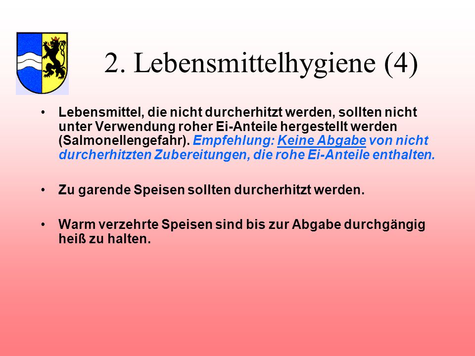 2. Lebensmittelhygiene (4)