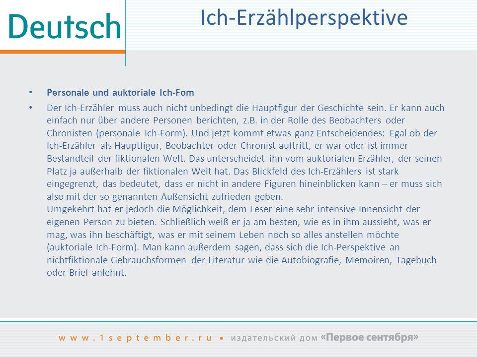 Ich-Erzählperspektive