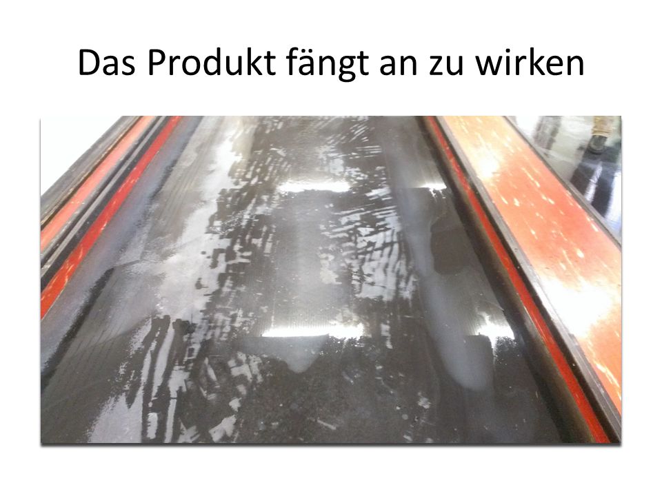 Das Produkt fängt an zu wirken