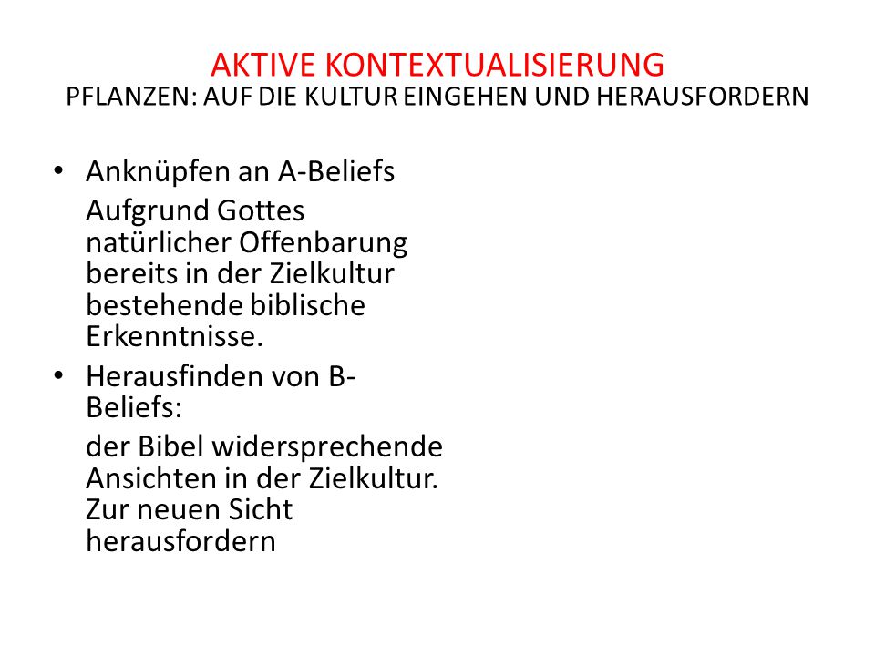 Aktive Kontextualisierung pflanzen: auf die Kultur eingehen und herausfordern