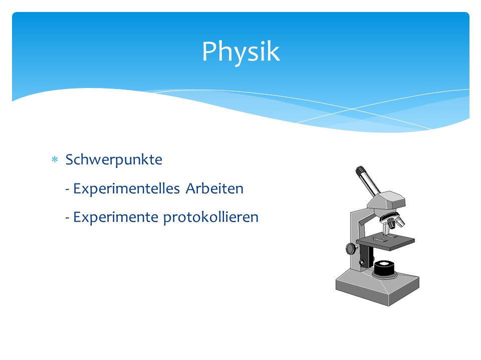Physik Schwerpunkte - Experimentelles Arbeiten - Experimente protokollieren