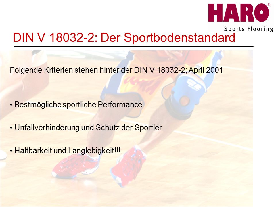 DIN V : Der Sportbodenstandard