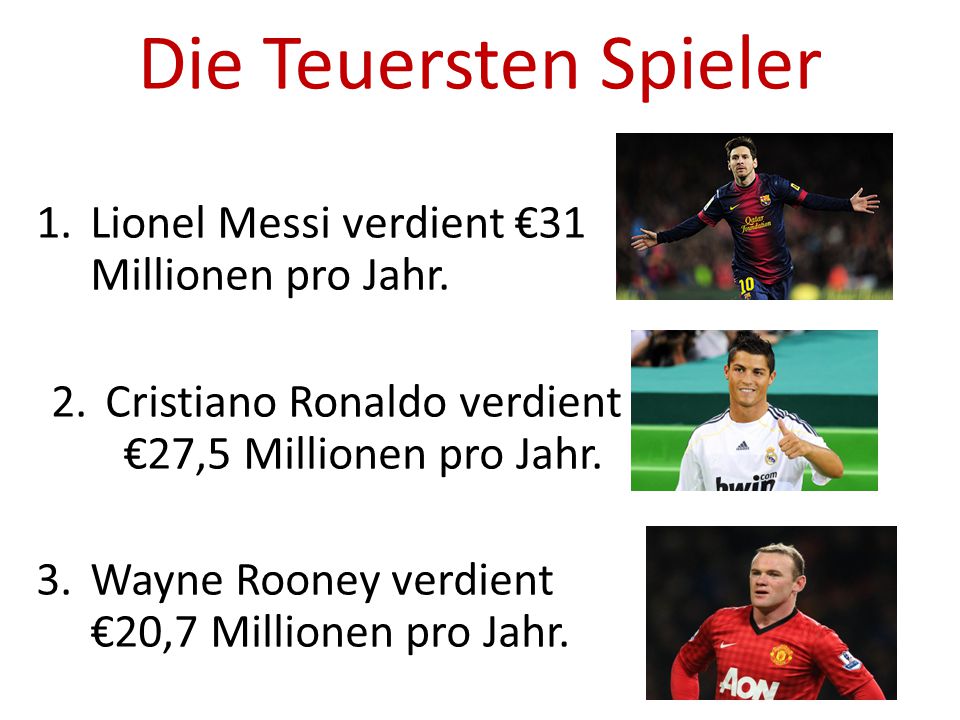 Cristiano Ronaldo verdient €27,5 Millionen pro Jahr.
