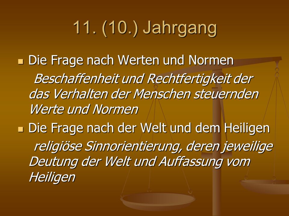 11. (10.) Jahrgang Die Frage nach Werten und Normen