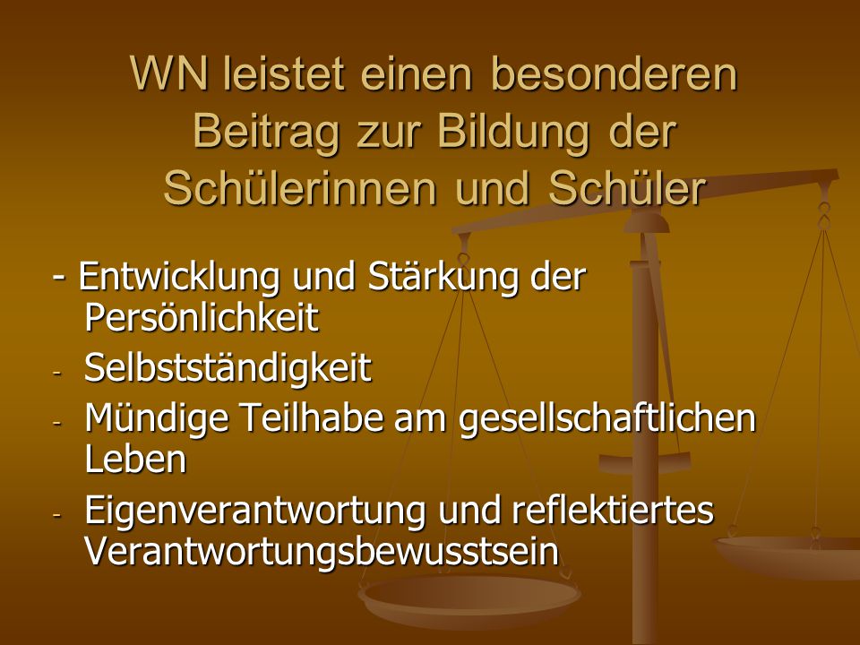 WN leistet einen besonderen Beitrag zur Bildung der Schülerinnen und Schüler