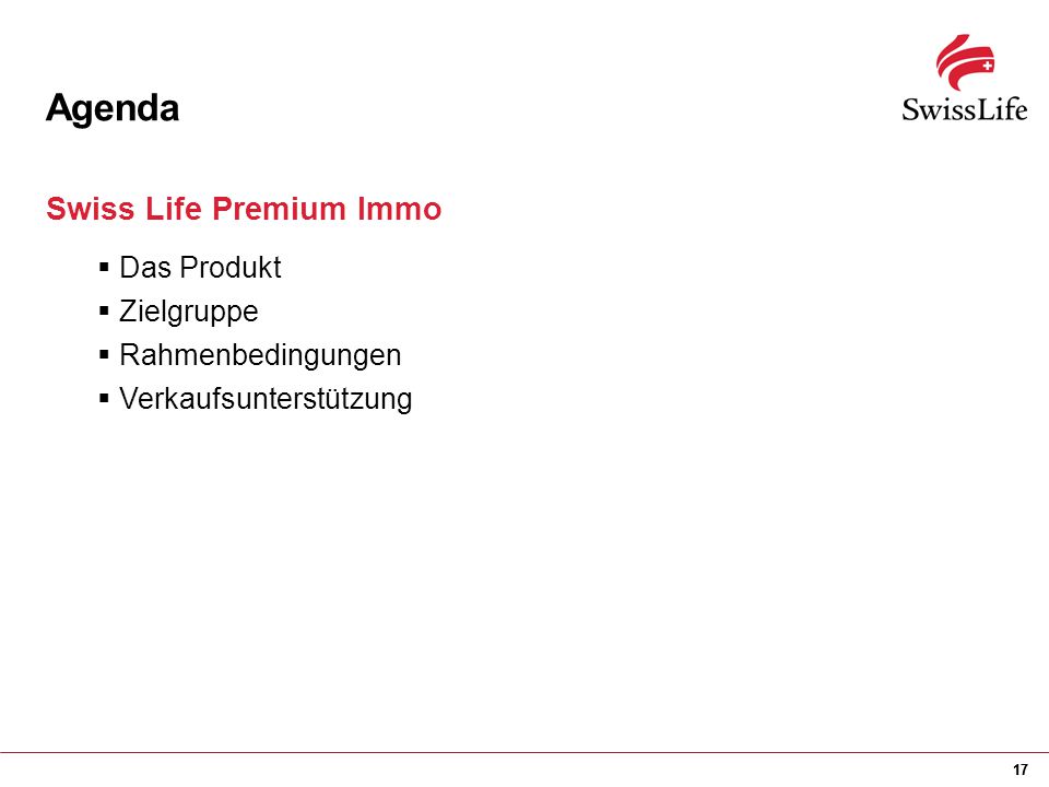 Agenda Swiss Life Premium Immo Das Produkt Zielgruppe