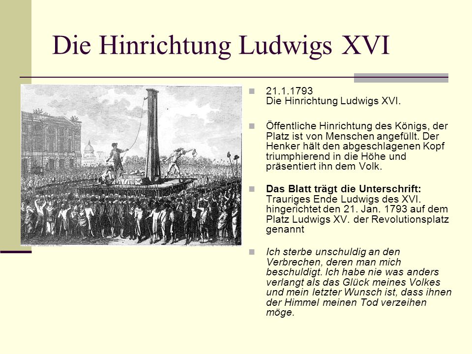 Die Hinrichtung Ludwigs XVI