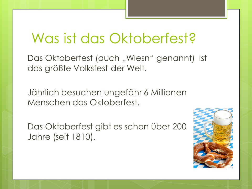 Outlook opladen Conventie Das Oktoberfest. - ppt video online herunterladen