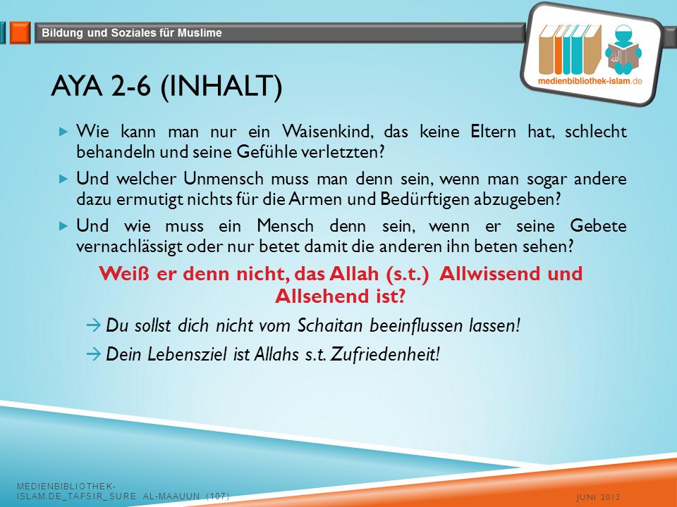 Weiß er denn nicht, das Allah (s.t.) Allwissend und Allsehend ist