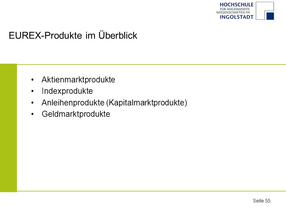 EUREX-Produkte im Überblick