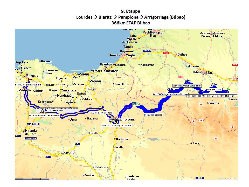 9. Etappe Lourdes Biaritz  Pamplona Arrigorriaga (Bilbao) 366km ETAP Bilbao