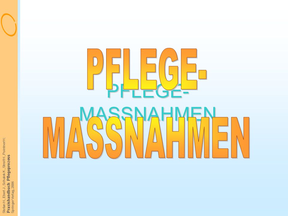 PFLEGE- MASSNAHMEN PFLEGE- MASSNAHMEN Praxishandbuch Pflegeprozess