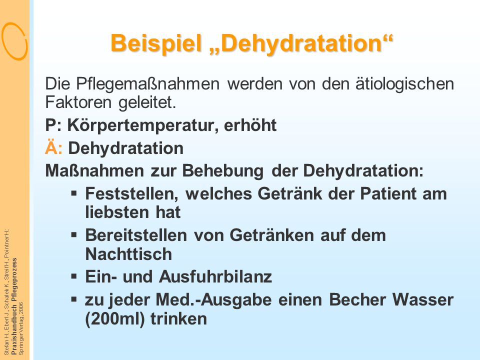 Beispiel „Dehydratation
