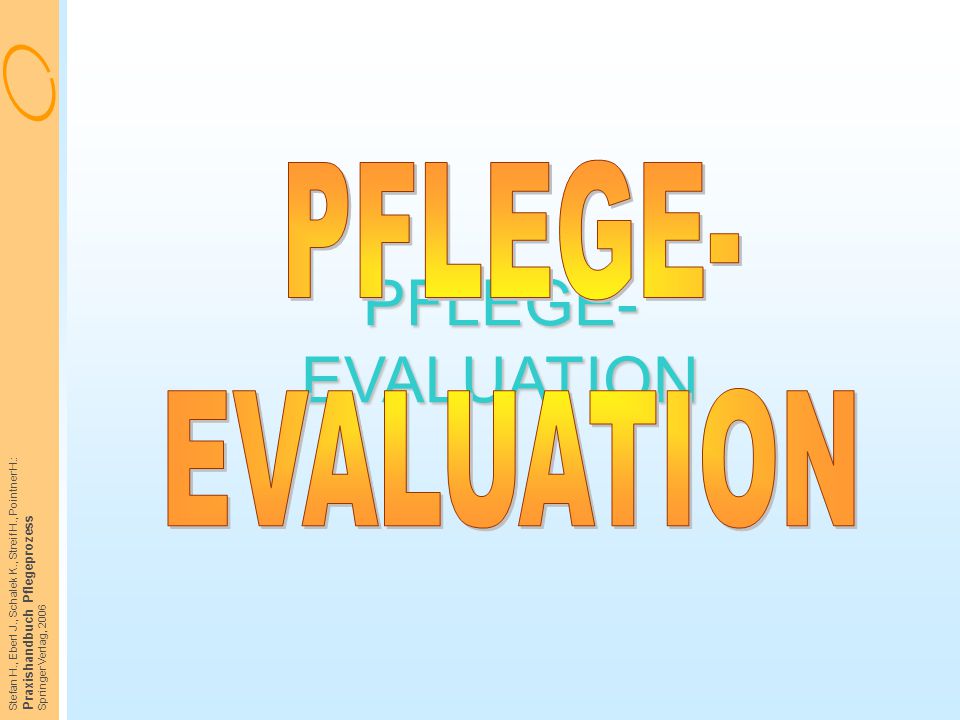 PFLEGE- EVALUATION PFLEGE- EVALUATION Praxishandbuch Pflegeprozess