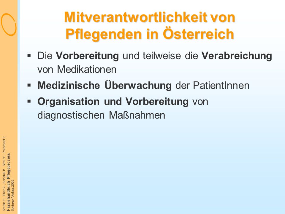Mitverantwortlichkeit von Pflegenden in Österreich