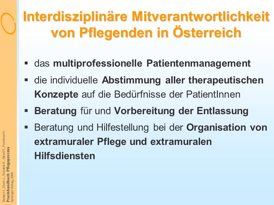 Interdisziplinäre Mitverantwortlichkeit von Pflegenden in Österreich