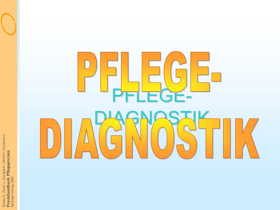 PFLEGE- DIAGNOSTIK PFLEGE- DIAGNOSTIK Praxishandbuch Pflegeprozess