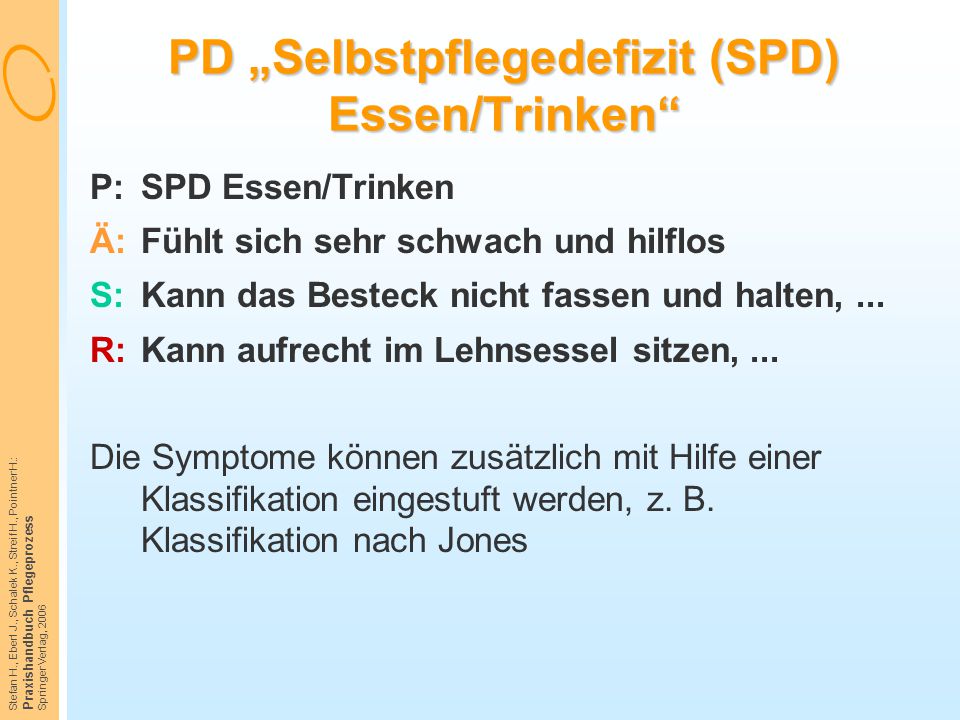 PD „Selbstpflegedefizit (SPD) Essen/Trinken