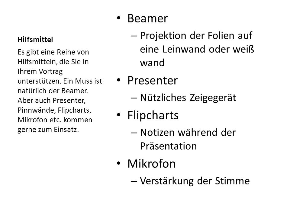 Beamer Presenter Flipcharts Mikrofon