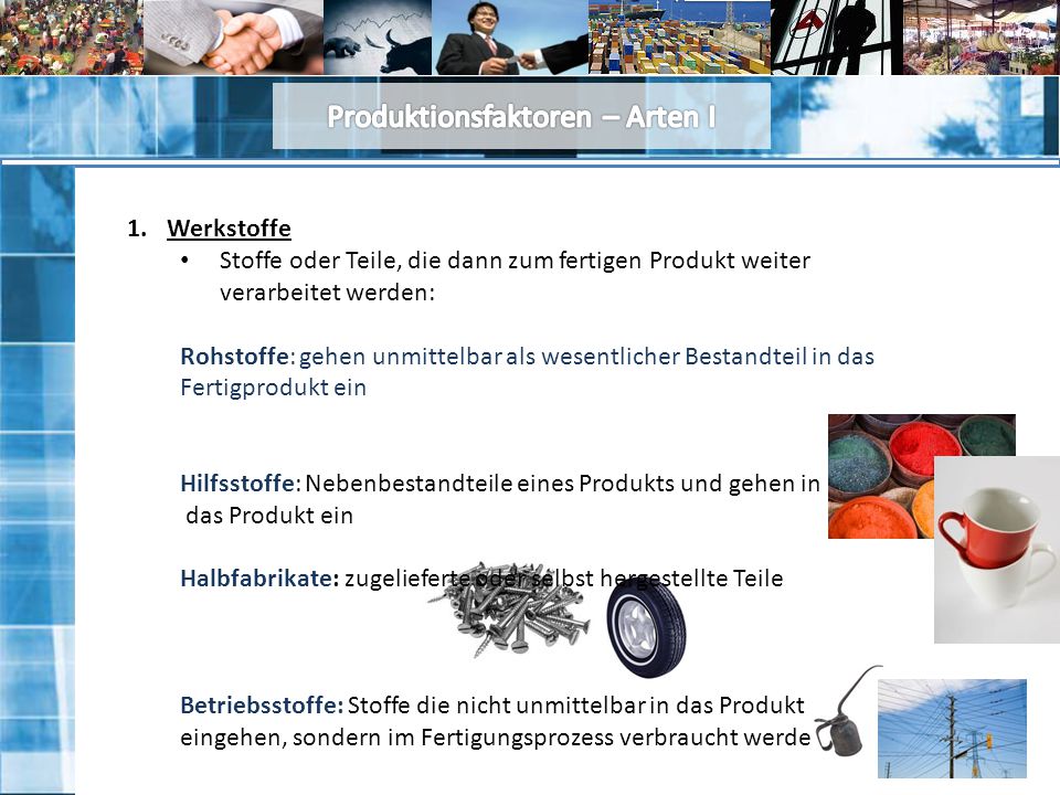 Produktionsfaktoren – Arten I