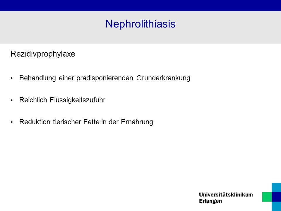 Nephrolithiasis Rezidivprophylaxe