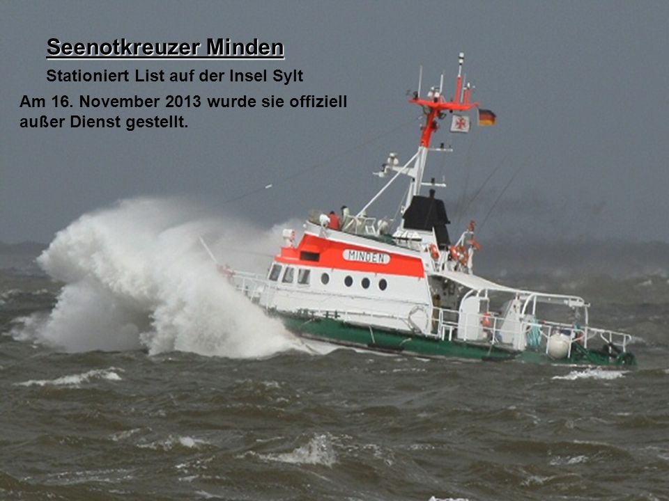 Seenotkreuzer Minden Stationiert List auf der Insel Sylt